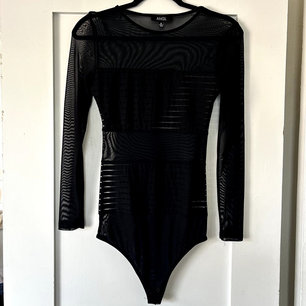 Festival season mesh sheer rave party bodysuit